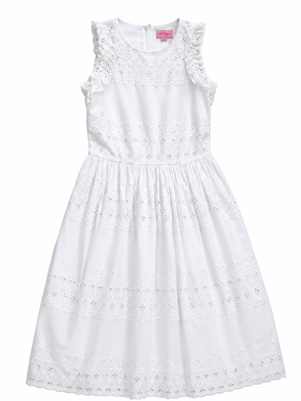 Kate Spade New York White Eyelet Cotton Sleeveless Dress Women's Size 0